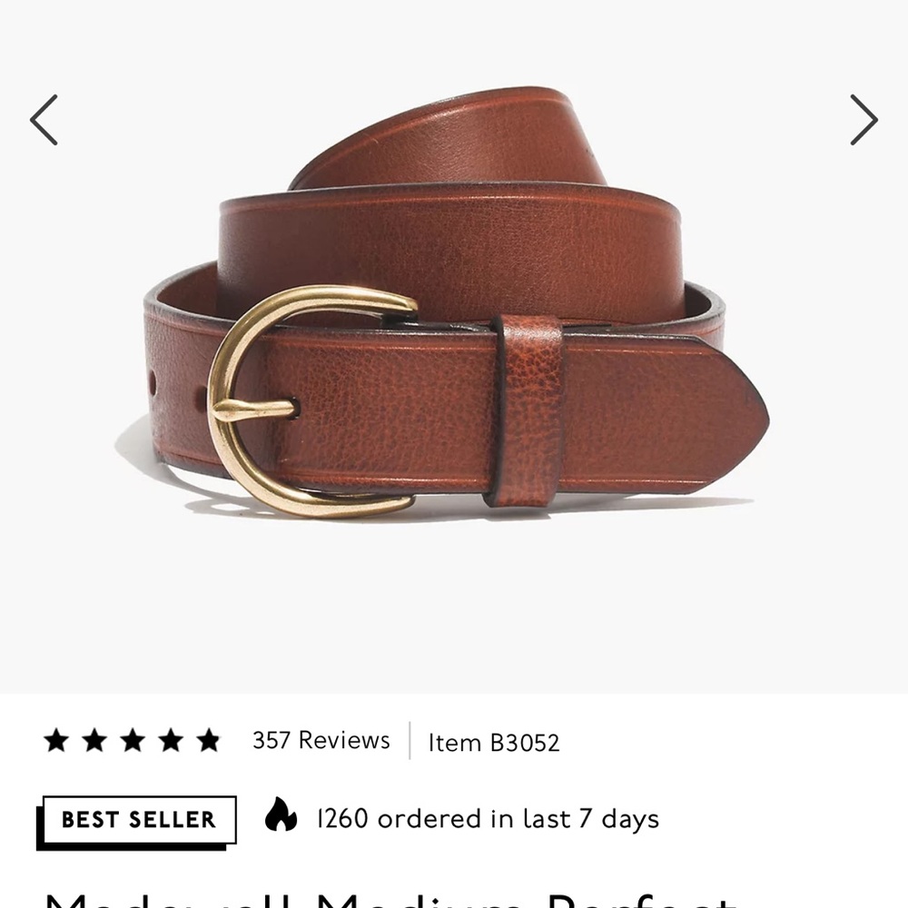 Madewell Medium Perfect Leather Belt - Pecan